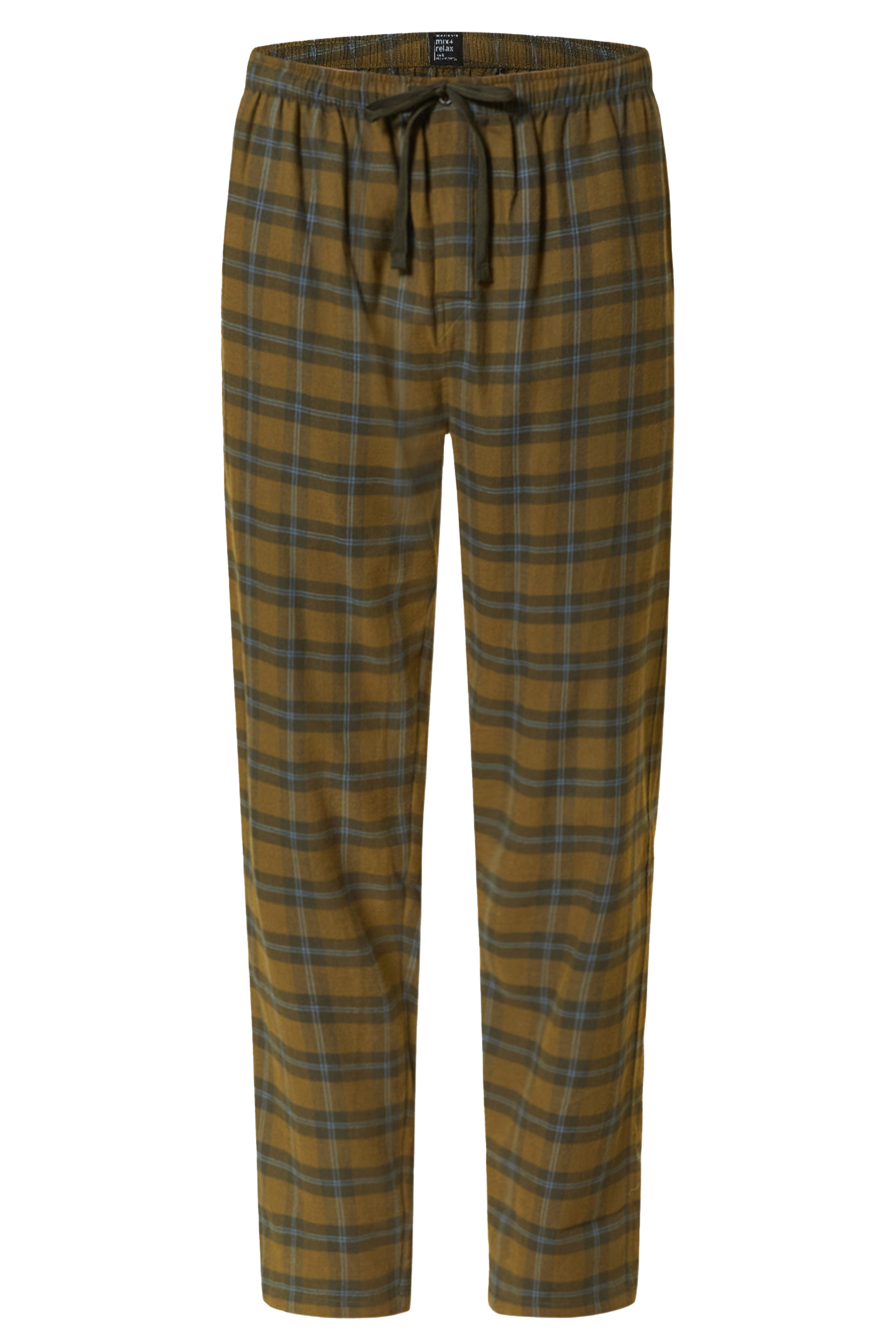 Schiesser pyjamabroek flanel groen gestreept afbeelding